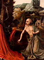 São Jerónimo, pormenor, início do século XVI (óleo sobre madeira)