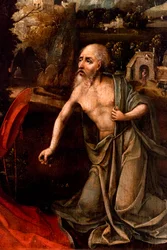 São Jerónimo, pormenor, início do século XVI (óleo sobre madeira)