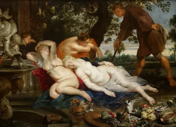 Cymon e Iphigenia - Jan Wildens (1586-1653). Óleo sobre tela, c. 1617. Dimensão : 208x282 cm. Museu de História de Arte, Vienne