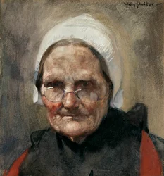 Katwijk Fishwife, ou Fishwife de Katwijk (aguarela, guache e lápis sobre papel)