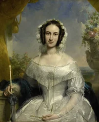 Agatha Petronella Hartsen (1814-78). Em vestido de noiva por ocasião do seu casamento com Jan van der Hoop a 17 de Março de 1841