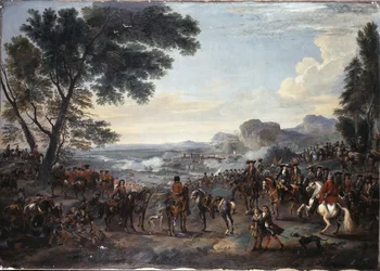 O Rei Guilherme III e o seu exército no Cerco de Namur