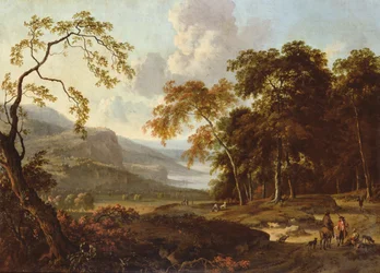 Uma Festa de Caça em Paisagem Clássica, c.1672-77