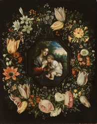 Madona com o Menino numa grinalda de flores, c. 1625