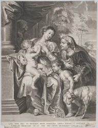 A Sagrada Família com Isabel e o Menino São João Batista, a Virgem amamentando o Menino Jesus, c.1635-42