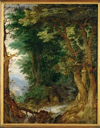 Paisagem com madeira (pintura sobre madeira de carvalho)