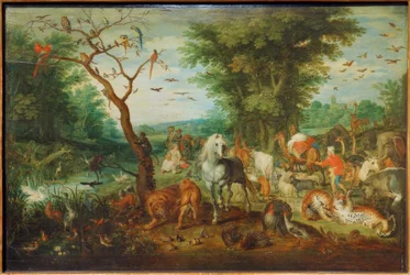 Paisagem do paraíso com a arca de Noé