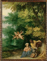 Descanso durante a fuga para o Egito (pintura sobre cobre)