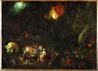A tentação de Santo António o Grande (pintura sobre cobre)