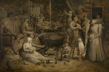 Visita aos camponeses (óleo sobre painel)