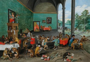 Alegoria de Tulip Mania, a meio do 17º c. (óleo sobre madeira)