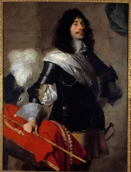 Retrato da virilha filho de Pierre Corneille em uniforme como capitão dos cavalinhos (Chevau legers, cerca de 1667 Pintura de Jean de Reyn (1610-1678) Século XVII Versailles, musee Lambinet