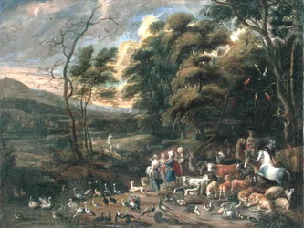 Noé e os Animais (óleo sobre tela)