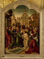 A ressurreição de Lázaro, o painel central de um retábulo