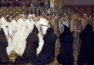 O funeral de Carlos, o Bom, conde de Flandres, celebrado em Bruges a 22 de abril