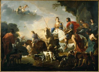 Eneias e a rainha Dido a caçar (pintura sobre tela)