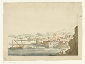 Vista de um porto italiano