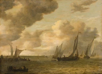 Estuário com barcos à vela