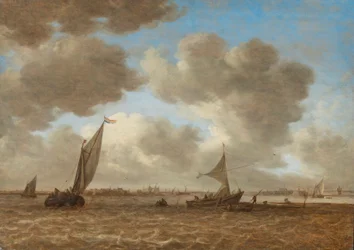 Vista de um polder Haarlemmermeer agitado