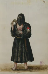 Um penitente (caneta e tinta e wc no papel)