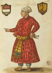 Antonio Manunzio na região de Mughal, de Jan Van Grevenbroeck, gravura