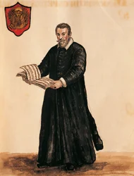 Itália, Veneza, Retrato do compositor italiano Claudio Monteverdi (1567 - 1643)