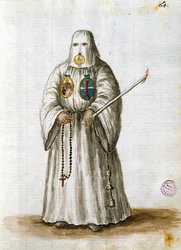 Vestes da Confraria de São Bernardo de Siena (caneta e tinta e wc sobre papel)