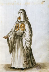 Vestes da Confraria da Santíssima Trindade (caneta e tinta e wc no papel)