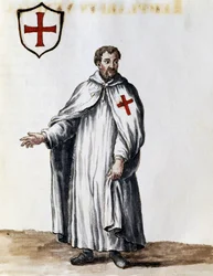 Cavaleiro templário, ilustração de trajes de venezianos de quase todas as idades, diligentemente recolhidos e pintados no século XVIII, Giovanni di Grevembroch (1731-1807)