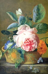 Uma cesta com flores, 1740-45