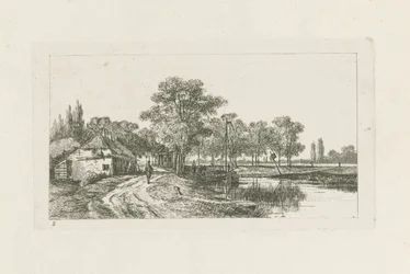 Paisagem com barco amarrado - Arredores de Utrecht (título da série)