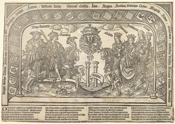 Os seis filhos de Filipe, o Belo: Eleanor de Castela, Carlos V, Isabel da Áustria, Fernando I, Maria e Catarina, c. 1523