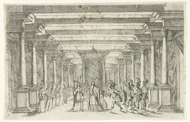 Um guerreiro a cumprimentar um soberano
Desenhos para cenários (título da série)