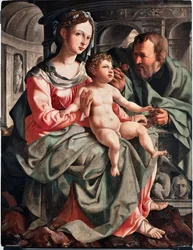Santa família Pintura por Jan Van Scorel (1495-1562) 1522 Dim 130x100 cm Genes, Musei di Strada Nuova (ex Palazzo Bianco) Itália