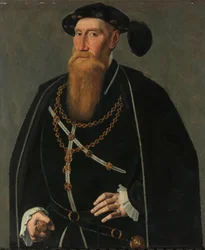 Retrato de Reinoud III de Brederode
Reinout III van Brederode (1493-1556), Senhor de Vianen. Diácono na Ordem do Velo de Ouro, Conselheiro e Camareiro a Carlos V