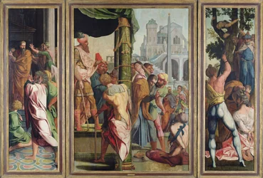 O Sermão, a prisão e o martírio de São Tiago Maior, do políptico de Santo Estêvão e São Tiago Maior, c.1541