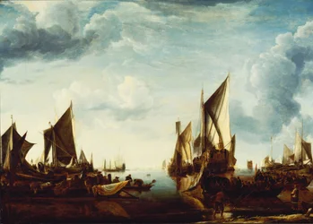A visita do Stadholder, príncipe Frederik Hendrik, à frota dos estados gerais em Dordrecht em 1646, antes de 1649