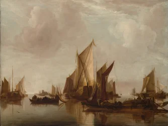 Um iate do estado e outras embarcações em águas calmas, ca. 1660