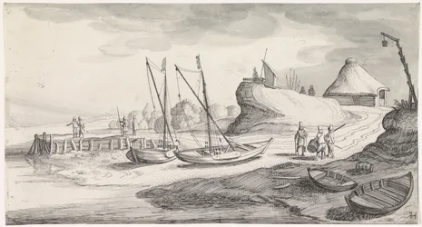 Barcos na margem de um rio
Playsante lantschappen ende vermakelycke gesichten (título da série)