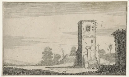 Ruine van een toren na paisagem een Ruínas (título da série) (título da série)
