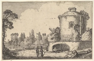 Paisagem com uma torre redonda, ca. 1616.