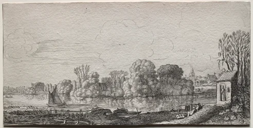 Paisagens: Uma Capela perto de um Lago