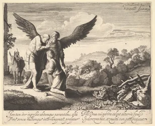 Tobias abençoado pelo cego Tobit, 1620-41.