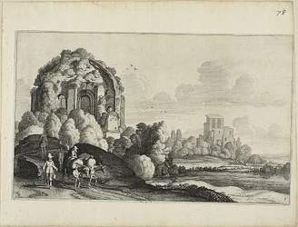 Viajantes em frente ao Templo de Minerva Medica em Roma