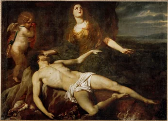 Herói lamenta a morte de Leandro (pintura sobre tela)