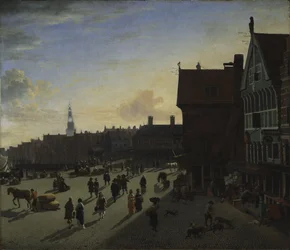 A barragem e Damrak, Amsterdã, c.1663