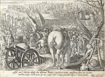 Giovanni de &39;Medici, em Milão, placa de&39; A História dos Medici &39;, gravada por Philip Galle (1537-1612), c.1583