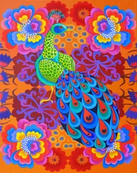Pavão com flores, 2015