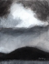 Nuvem sobre a ilha de Guemes, c.2020 (carvão, tinta e gesso sobre papel)