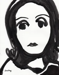 Ilustração de Greta Garbo a preto e branco, c.2000